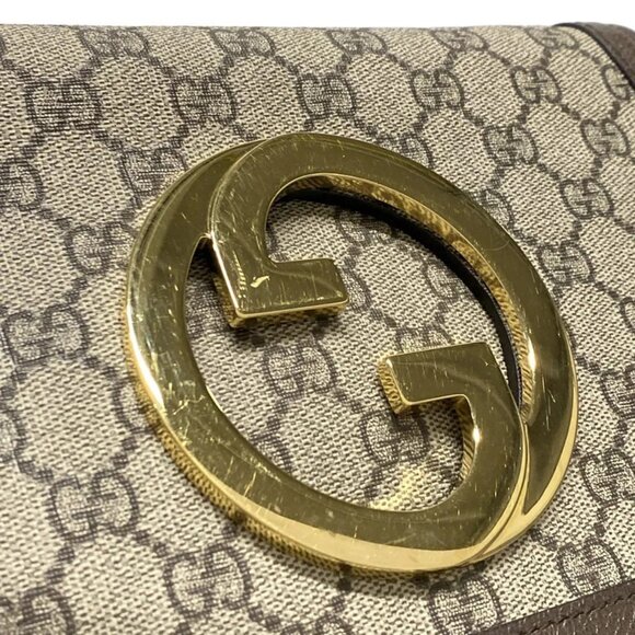 Auth GUCCI Blondy 699268 Beige Ebony Dark Brown PVC Leather Shoulder Bag - Picture 12 of 16